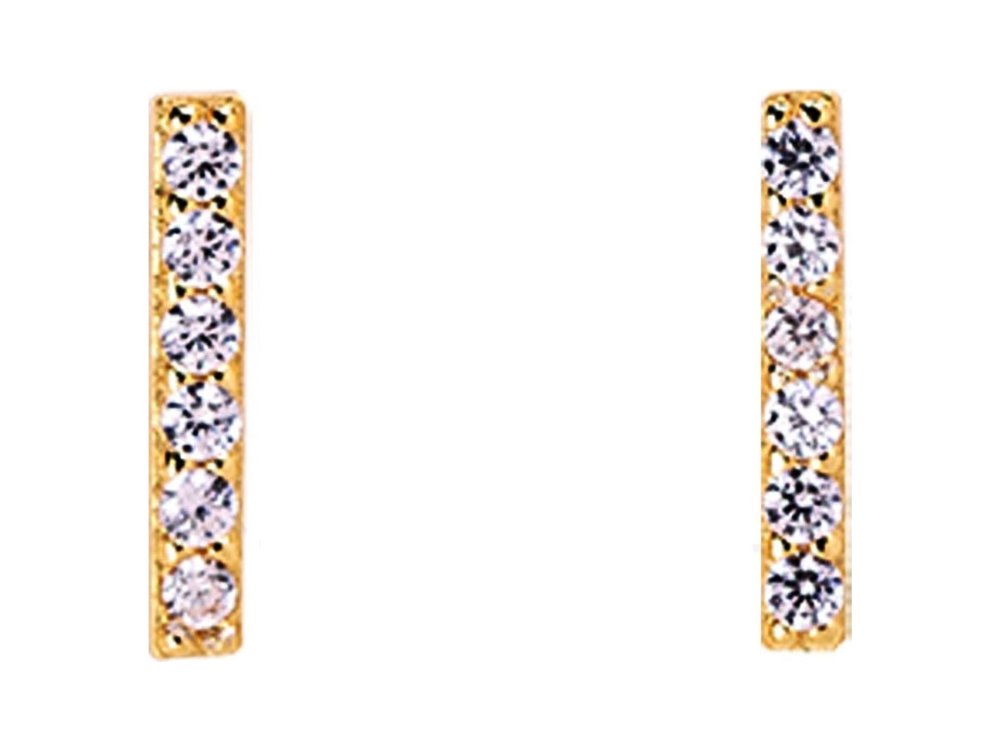 DALEE EARINGS-CRYSTALS BAR_YELLOW GOLD PLATED