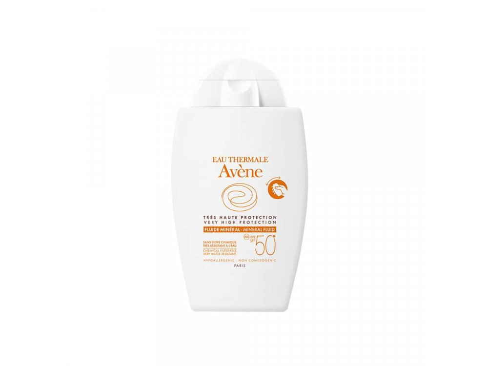 Avène - Fluide Minéral SPF 50+ - Αντηλιακή κρέμα προσώπου με λεπτόρρευστη & 100% φυσικά φίλτρα - 40ml