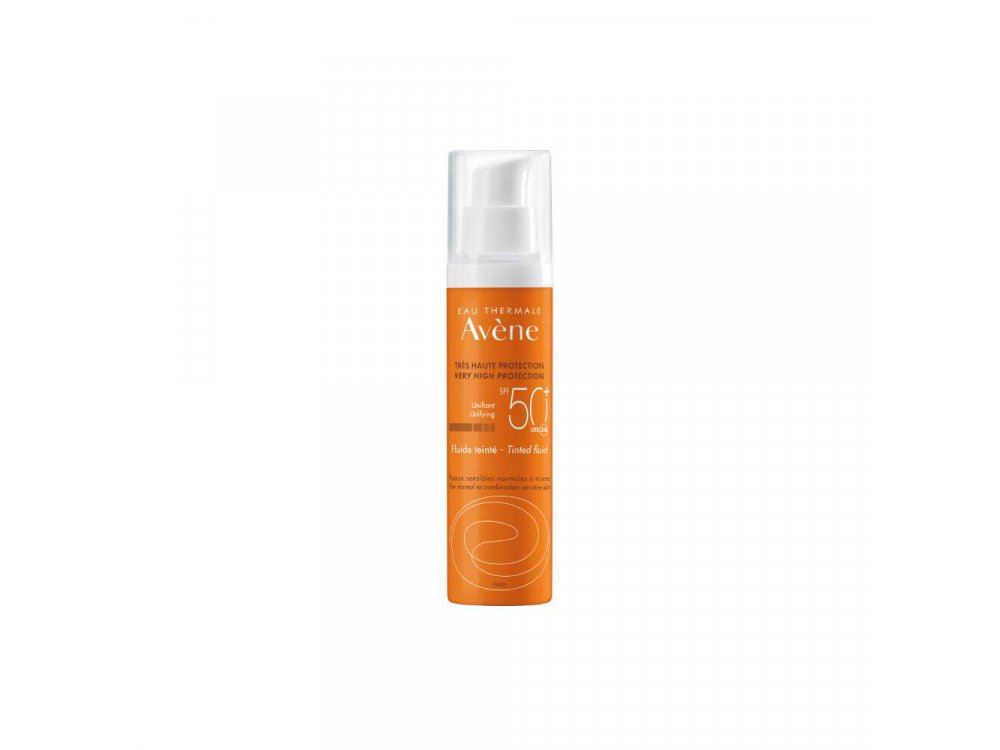Avène - Fluide SPF 50+ Με Χρώμα - Αντηλιακή Κρέμα με λεπτόρρευστη υφή για το κανονικό/μικτο δέρμα του προσώπου - 50ml