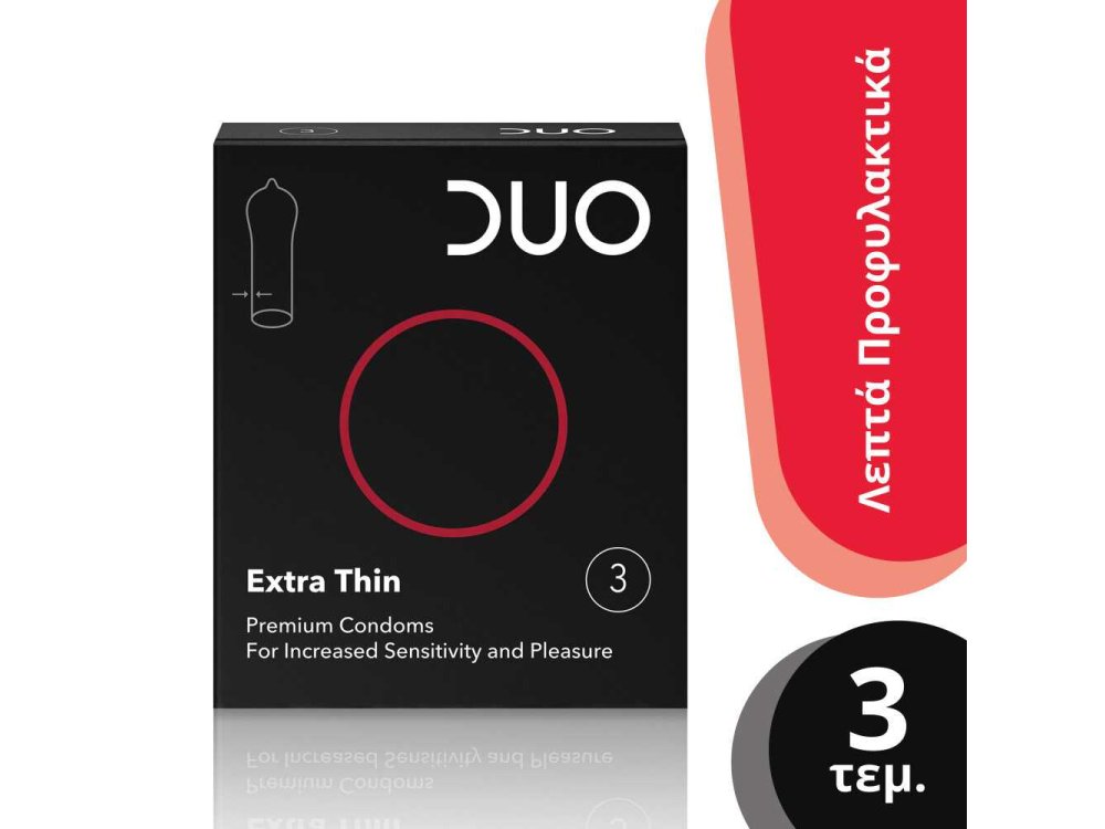 Duo Extra Thin Extra Lubricated 3 τεμάχια 3pcs