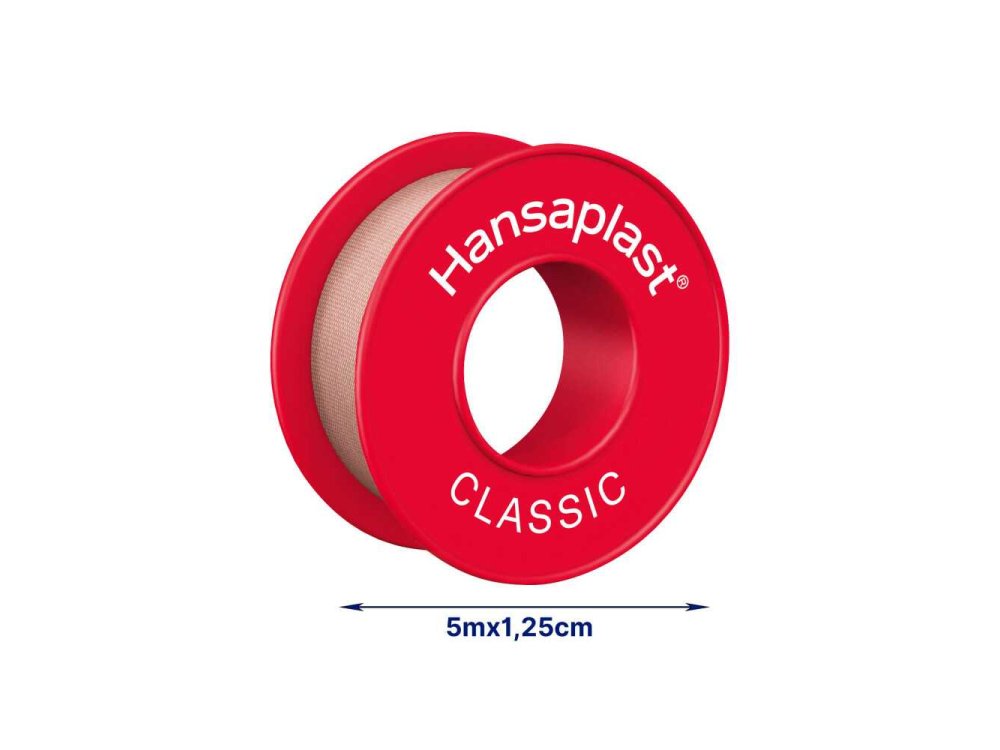Hansaplast Αυτοκόλλητη Επιδεσμική Ταινία Classic 1,25cm X 5m 1pc