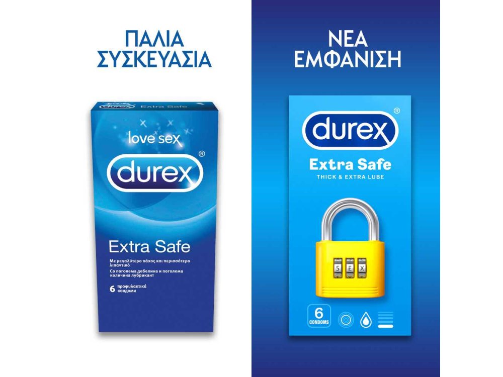 Durex Προφυλακτικά Extra Safe 6 τεμάχια