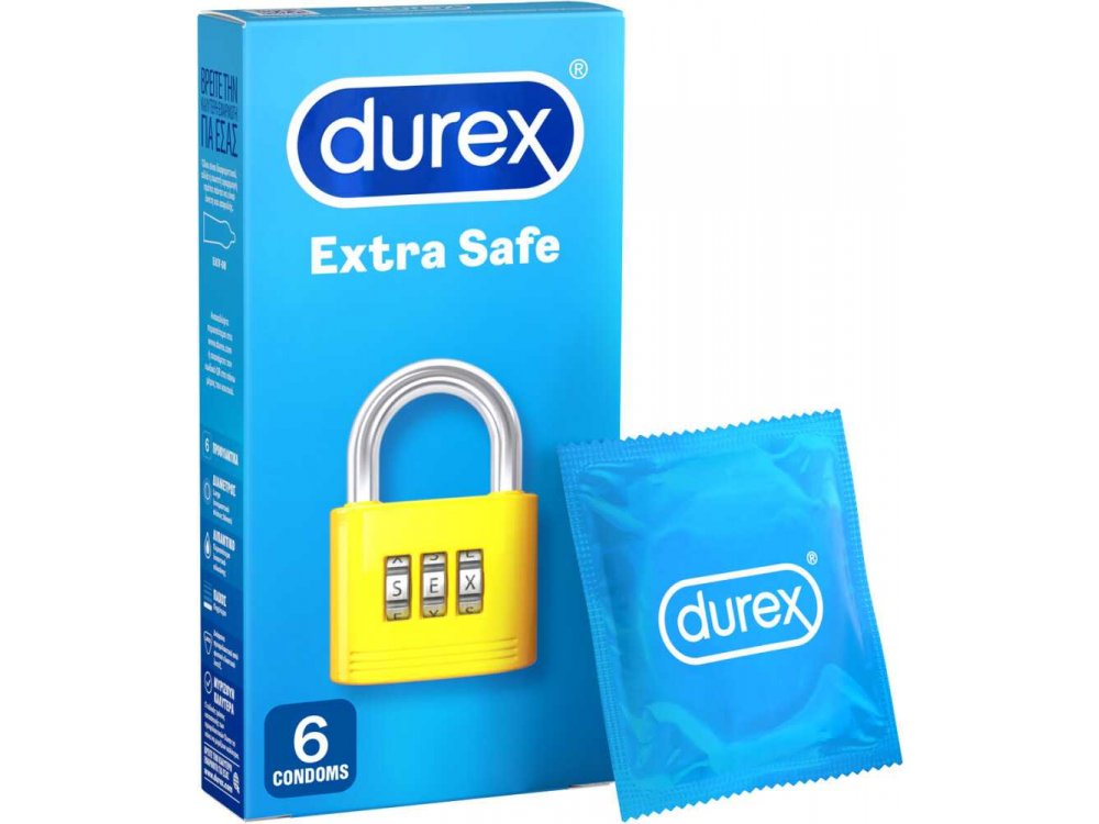 Durex Προφυλακτικά Extra Safe 6 τεμάχια
