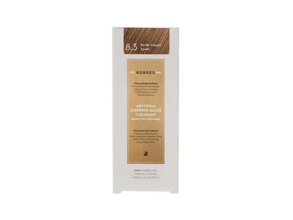KORRES ABYSSINIA Superior Gloss Colorant 8.3 Ξανθό Ανοιχτό Χρυσό