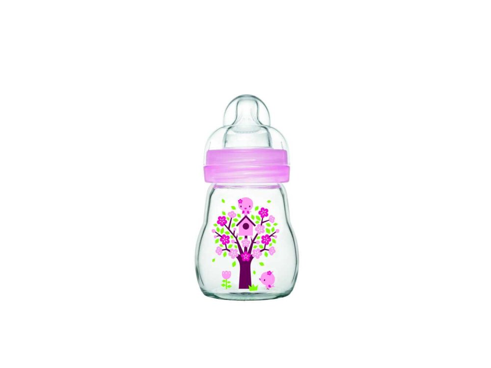 Mam Μπιμπερό Γυάλινο με Θηλή Skin Soft Σιλικόνης 0+ Feel Good 170ml 
