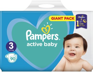 PAMPERS ACTIVE BABY ΜΕΓ 3 X90 GIANT