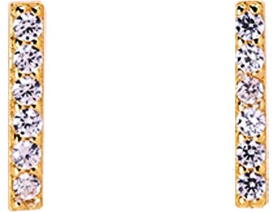 DALEE EARINGS-CRYSTALS BAR_YELLOW GOLD PLATED
