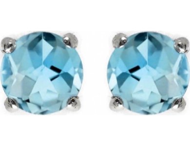 DALEE EARINGS-BLUE STUDS_RHODIUM PLATED