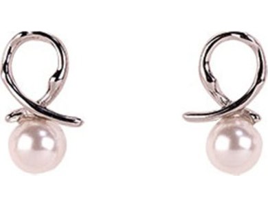 DALEE EARRINGS-HANGING WHITE PEARL_RHODIUM PLATED