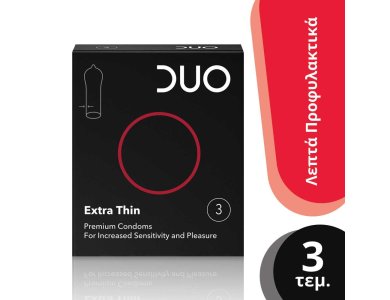 Duo Extra Thin Extra Lubricated 3 τεμάχια 3pcs