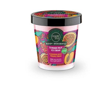 Organic Shop Body Desserts Summer Fruit Ice Cream, Καθαριστικό Peeling Σώματος, Καλοκαιρινό παγωτό φρούτων, 450 Ml