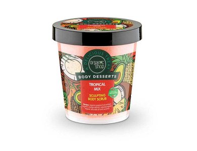 Organic Shop Body Desserts Tropical Mix, Απολεπιστικό σώματος για σμίλευση με άρωμα τροπικών φρούτων, (προϊόν που προκαλεί θερμότητα), 450 Ml