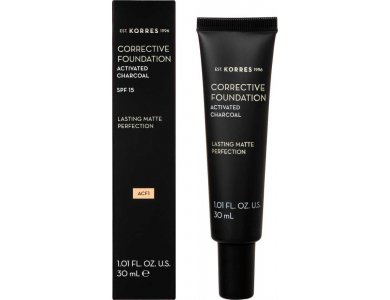 KORRES ΕΝΕΡΓΟΣ ΑΝΘΡΑΚΑΣ Διορθωτικό Makeup για Μέτριες Ατέλειες ACF1 SPF 15