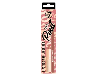 w7 gift set lets pout nude lip duo set