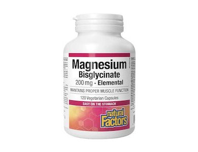 NATURAL FACTORS MAGNESIUM BISGLYCIN,VCAPS, 200 MG 120  ΚΑΨ